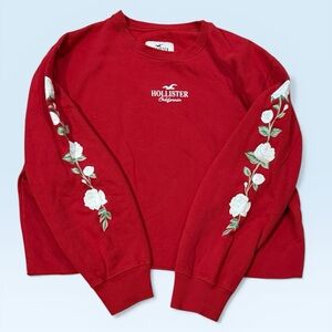 Hollister Red Crewneck with White Logo